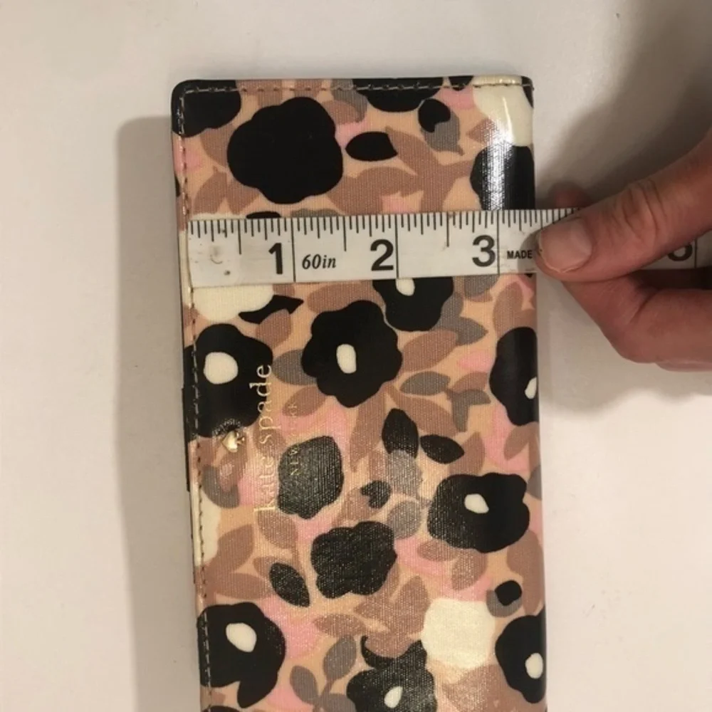 Kate spade pink black floral flower wallet